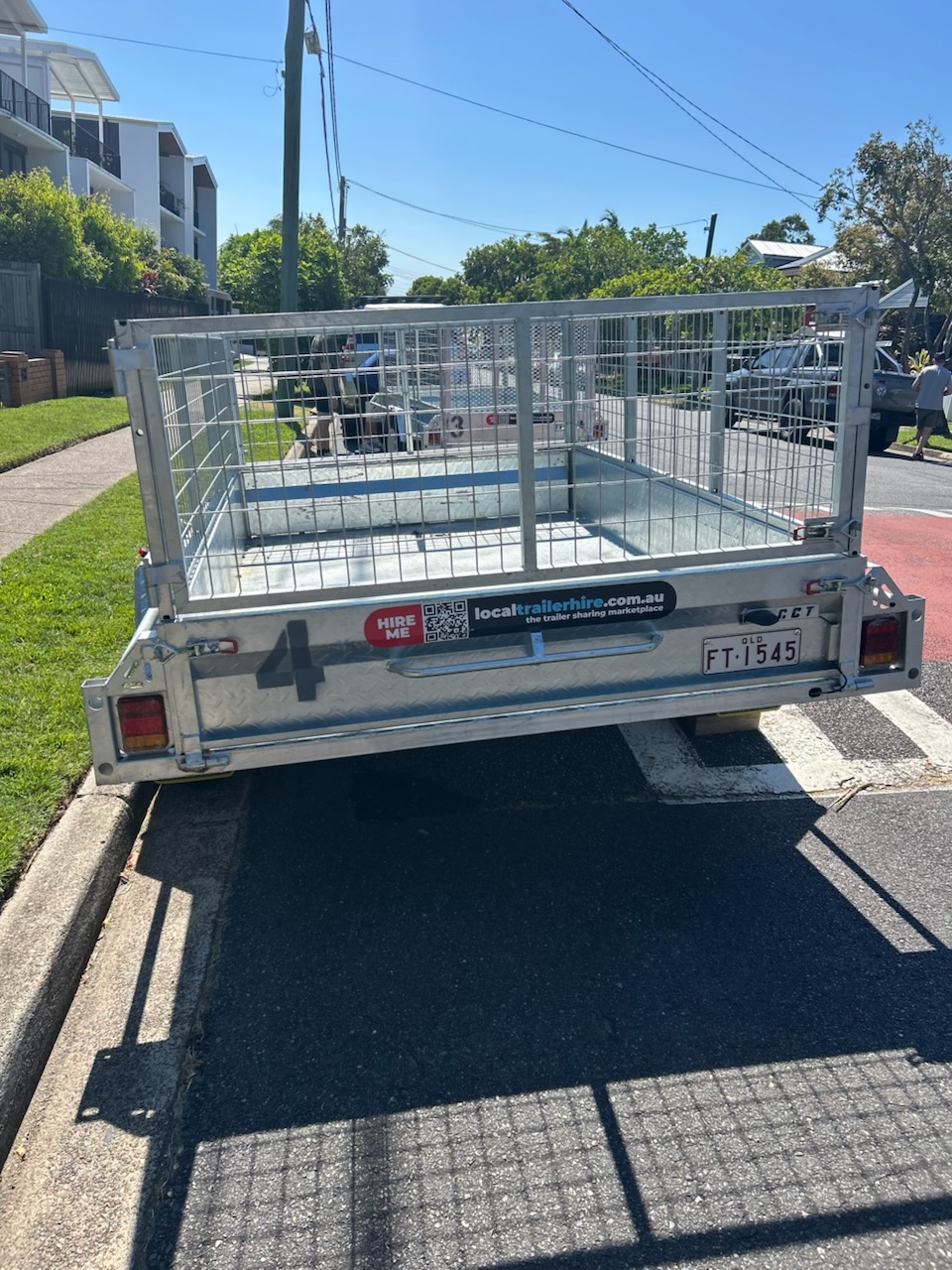 Clean trailer interior showing cage depth