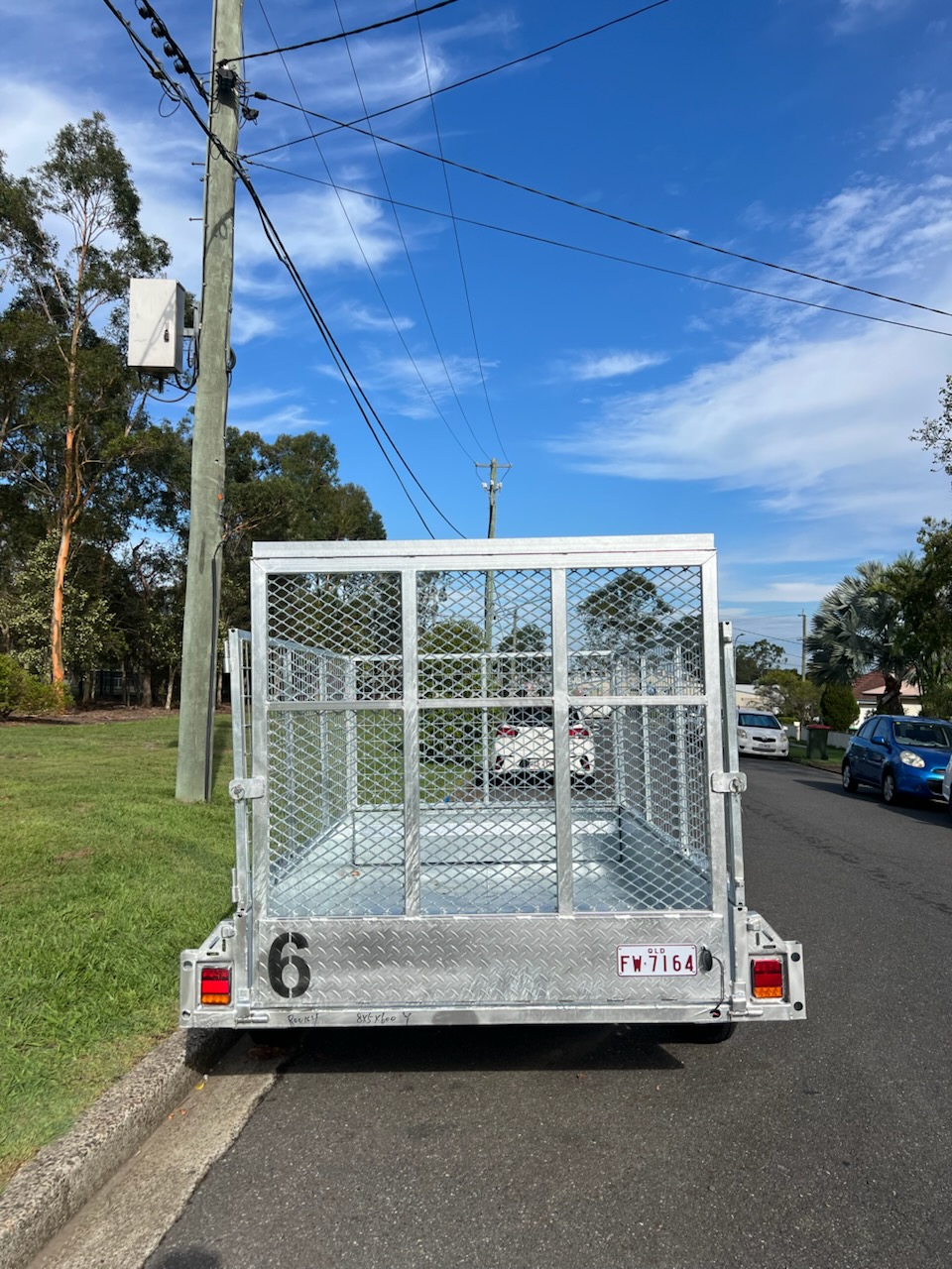 8x5 caged box trailer front view – AJ Trailer Hire Stafford